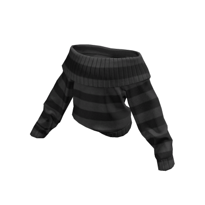 Black Striped Cozy Off Shoulder Knit Sweater
