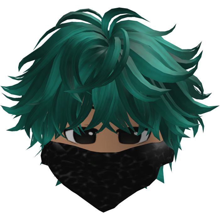 Anime Cute Hair with Y2K Mask (Emerald)