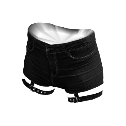 Y2K Denim Shorts with Straps Black | Roblox Item - Rolimon's Y2K Denim Shorts with Straps Black | Roblox Item - Rolimon's