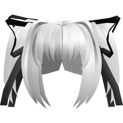 ˚꒰ moe 2000s anime white pigtails with ribbons┊✚