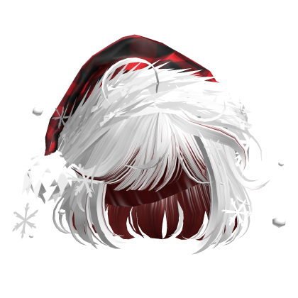 Christmas Cute Hair w/Santa Hat (White&Red)