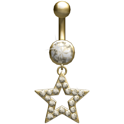 Oversized Star Gold Belly Ring Piercing  Roblox item