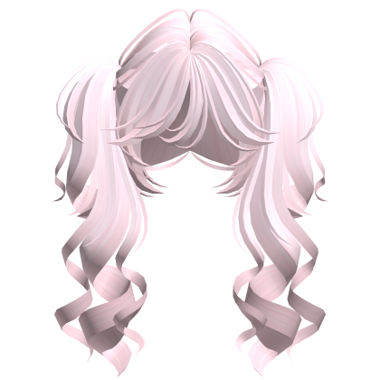 Cute Long Curly Pigtails (Light Pink) Roblox item