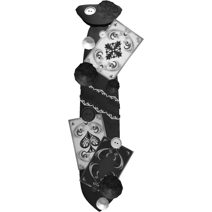 3.0 Magician Tie with cards and buttons - Black