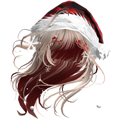 Lush Windy Hair w/Santa Hat (Blonde&Red)