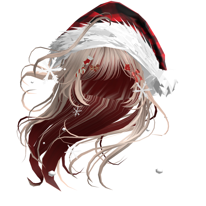 Lush Windy Hair w/Santa Hat (Blonde&Red)