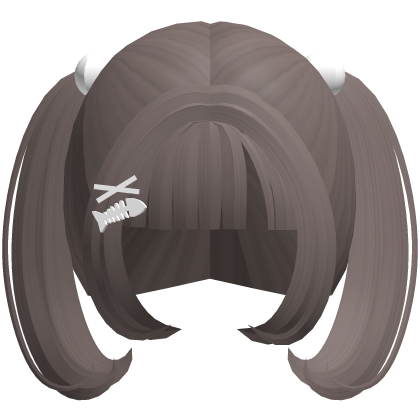 ꒰ ♡ adorable short twintails in light brown   Roblox item