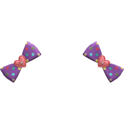 (17) Purple/Coral Polka Bows Roblox item