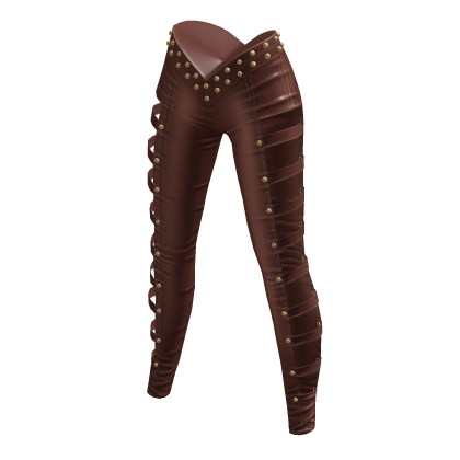 aprelle leather studded pants brown