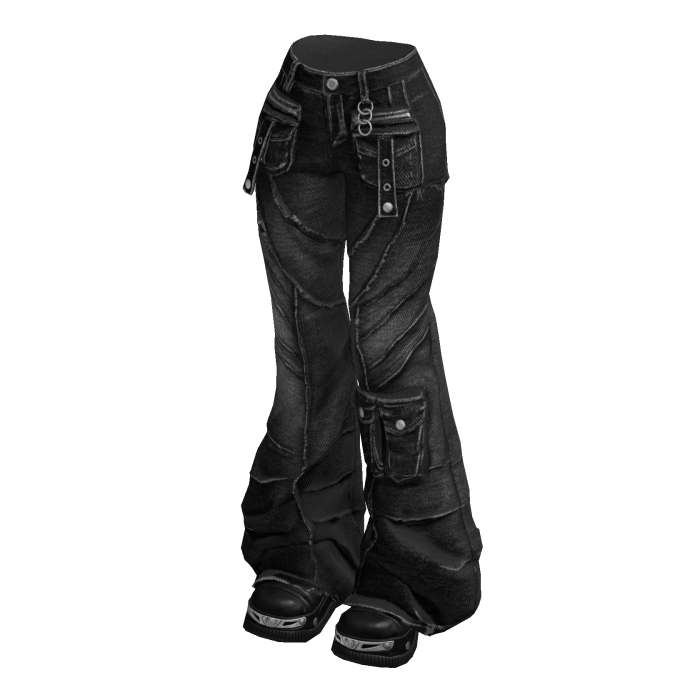 Black Y2K It-Girl Flared Denim Jeans