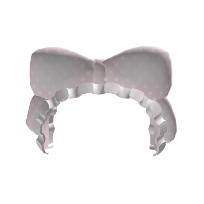 Cutesi Pink Polka Dot Ruffle Bow Headband 