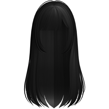 black long layered anime hair with bangs Roblox item