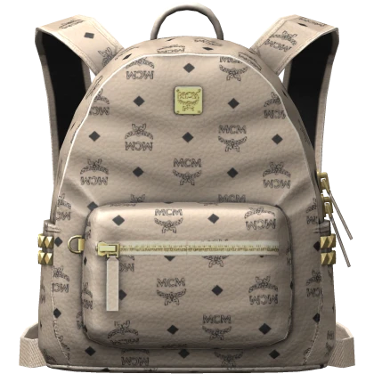 [MCM]★Stark Side Stud Visetos Backpack Medium Stark Side Studs Backpack in Visetos Beige | MCM ®US