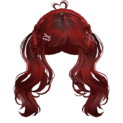 Cute Wavy Pigtails w/Headphonnes (Red)