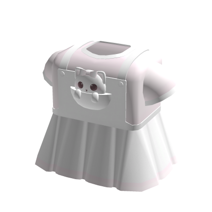 ♡꒰ white denim kitty baby doll overall dress