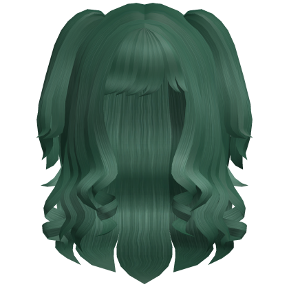 Cute Swirly Curled Pigtails (Green)