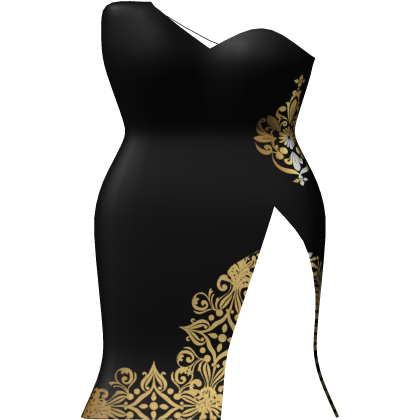 Gold Long One-Shoulder Dress Roblox item