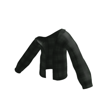 Dark Green Plaid Off The Shoulder Flannel thumbnail
