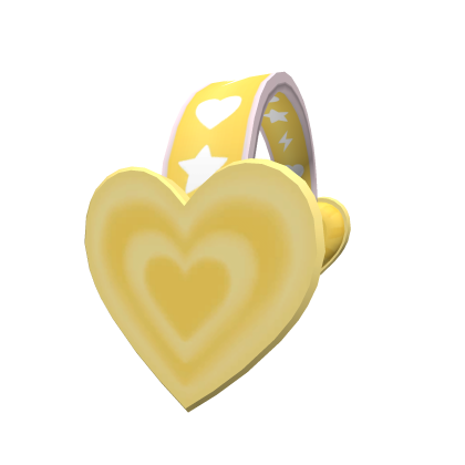 Preppy Yellow Heart Wave Headphones