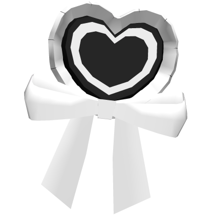 cute black & white heart ribbon hair clip Roblox item