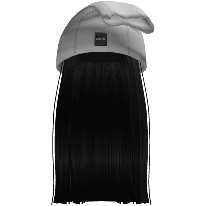 Rolled Ski Mask Pro w/ Long Straight Hair (White) Roblox item
