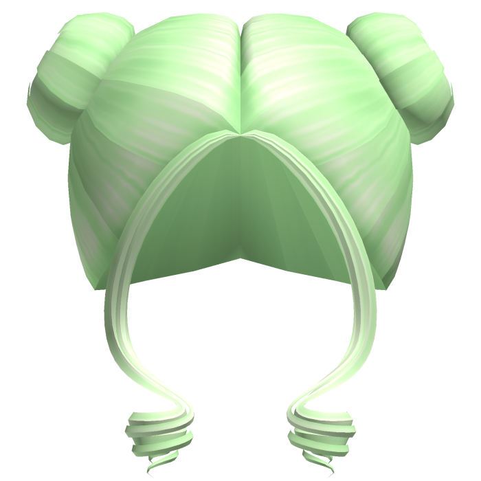 -',ৎ Preppy High Buns with Bangs in Green