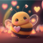 Sweet sweet little bumblebee sitting on the bench