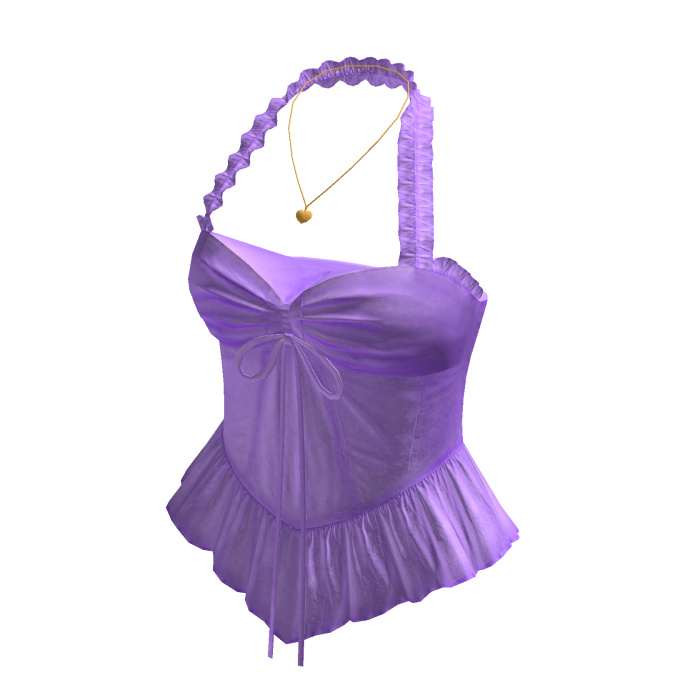 Ruffle Halter Corset Top (Purple)