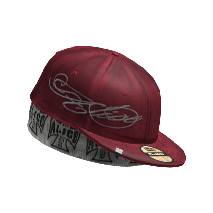 V2🧰Y2K 2000s Red Alice Fitted Hat w Beanie🧰 | Roblox Item