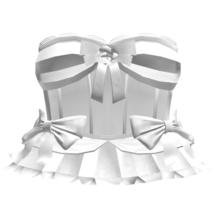 🎀 Coquette Ruffle Bow Corset Dress Royal White