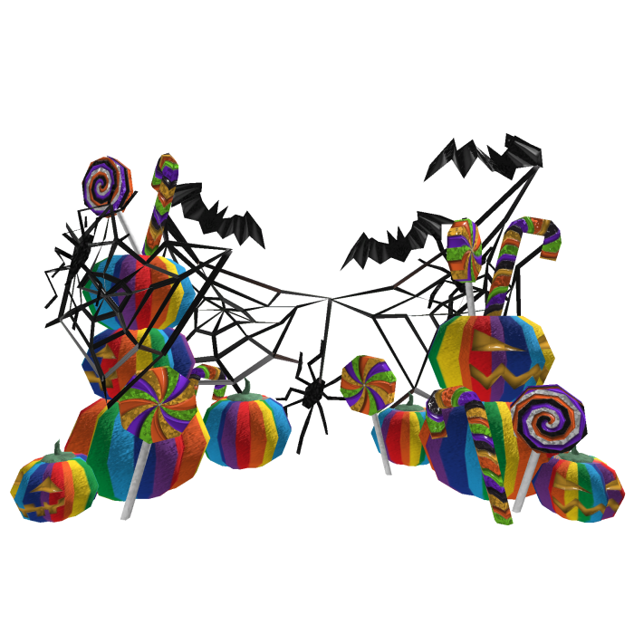 Rainbow Halloween Pumpkin Bat Spider Black Web