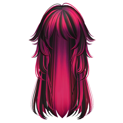 long fluffy anime hair with tufts (pink & black)