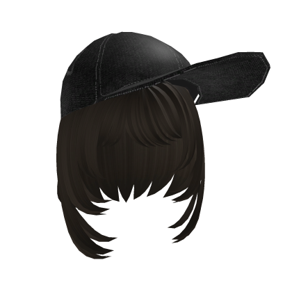 brown emo grunge hair with y2k baseball cap Roblox item