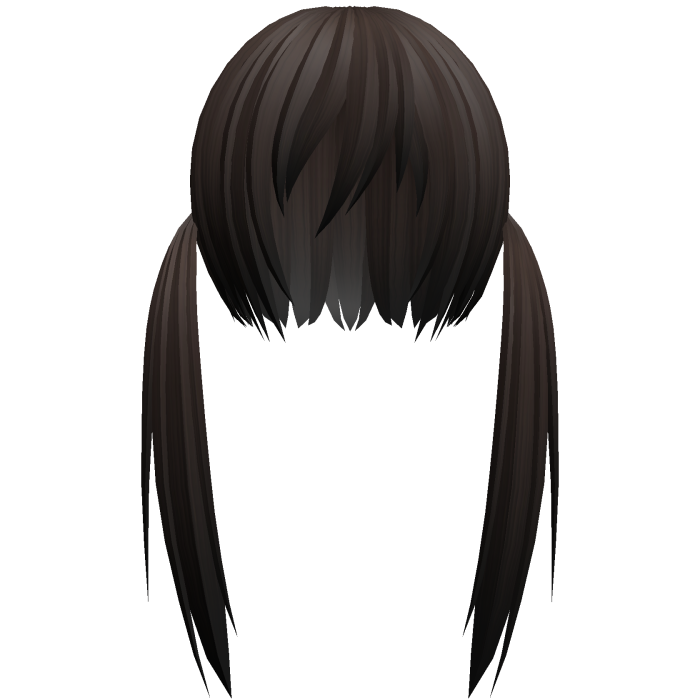 brown razor cut low pigtails