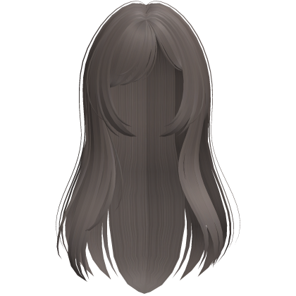 long layered ash hair with side bangs Roblox item
