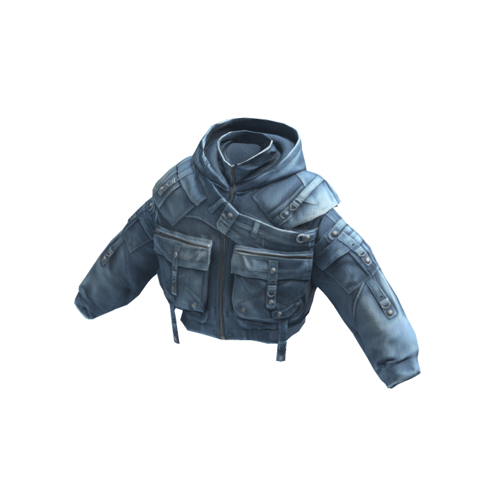 Layered Street Techwear Jacket Lightwash BlueDenim