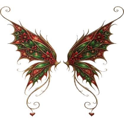 3.0 Christmas Red Green Fairy Butterfly Wings