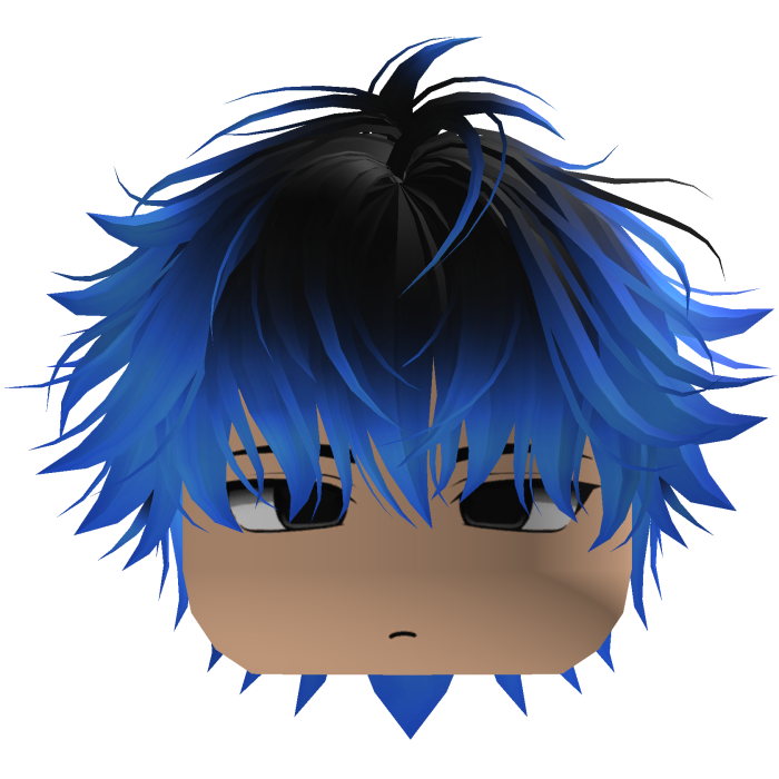 Cute Y2K emo black blue hair