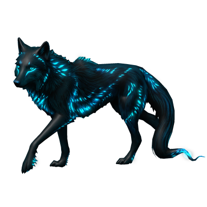Glowing Spirit Wolf Neon Blue - (Emissive)