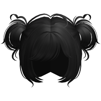 ♪ 〜 Black Fluffy Poofy Baby Kawaii Buns 