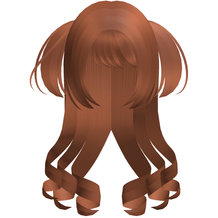 ginger long swirly ends w mini pigtails
