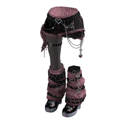 Y2K Micro Shorts w/ Leg Warmers & Shoes (Pink)