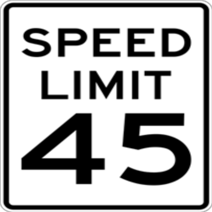 Speed Limit 45 Sign Roblox decal