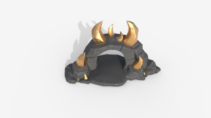 Stylized Fantasy Stone Gate - Low Poly  preview 1