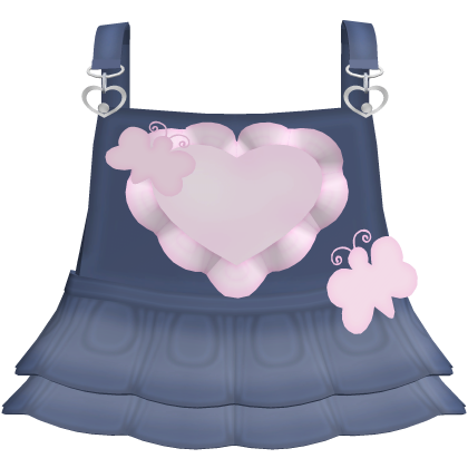 ♡⸝⸝ baby doll pink butterfly denim heart dress