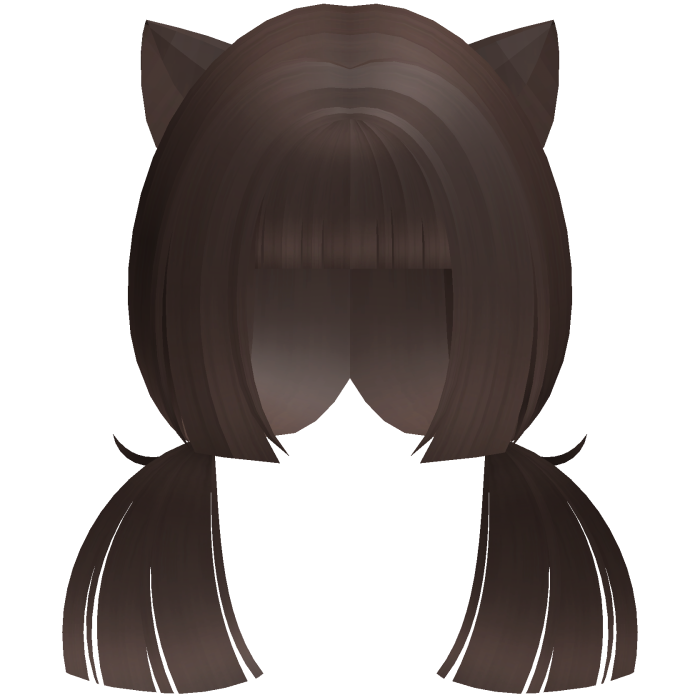 brown cutecore neko girl low hime pigtails
