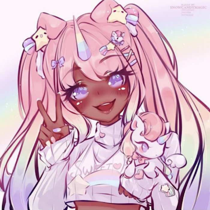 Kawaii | Kawaii black girl | Pastel | Unicorn Roblox decal
