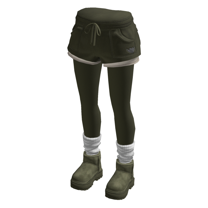 Drawstring Shorts with Contrast Trim (Olive)