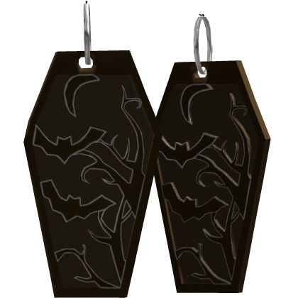 brown haunt coffin earrings