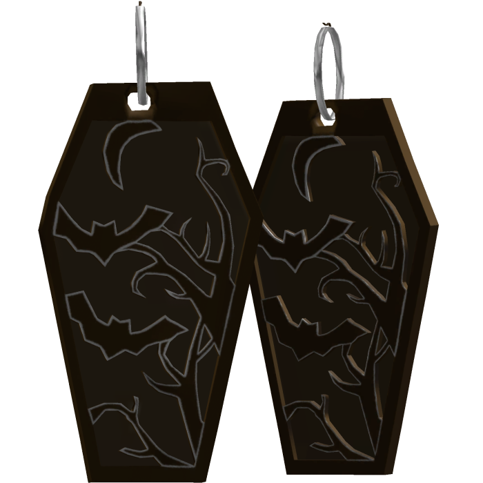 brown haunt coffin earrings